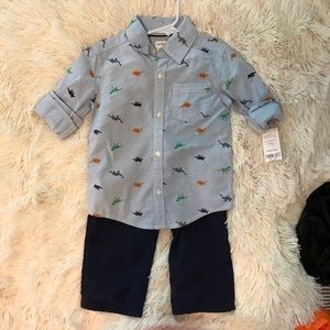 Dinosaur Button Down with Matching Pants